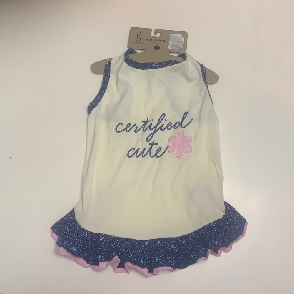 Ellen Degeneres dog dress, large, NWT